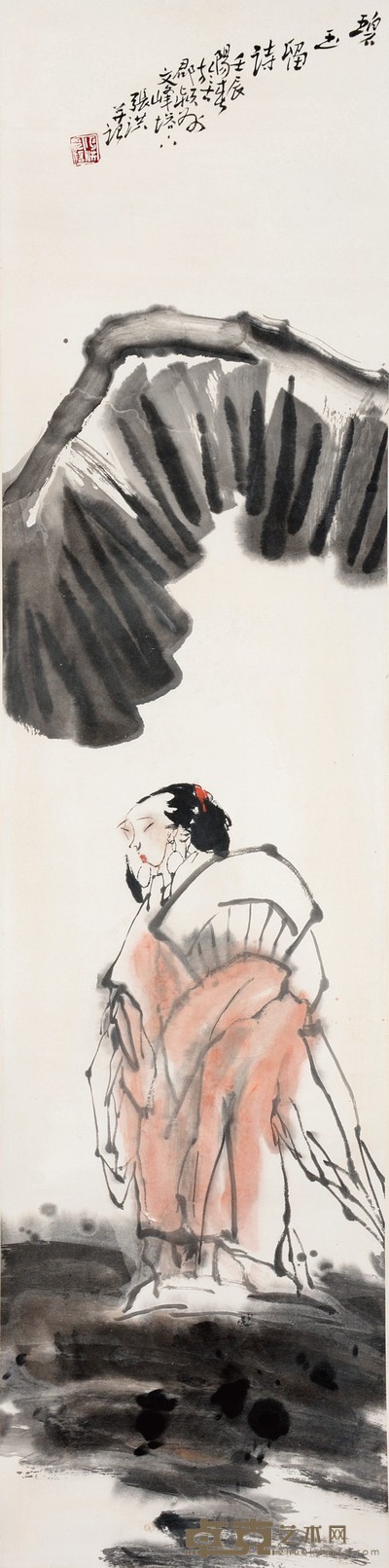 张洪 碧玉流石图 137×33cm 约4.0 平尺