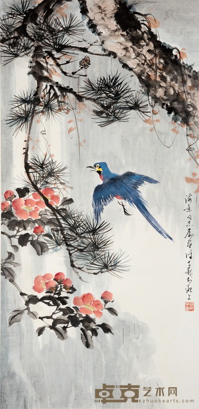 徐子鹤 花鸟 97×48cm 约4.0 平尺
