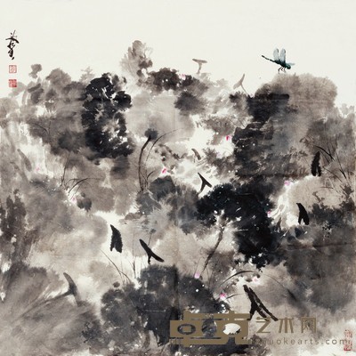 张泳生 荷花 69×69cm 约4.2 平尺