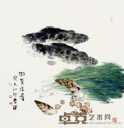 丁雪郁 鲑鱼 87×89cm 约6.9 平尺