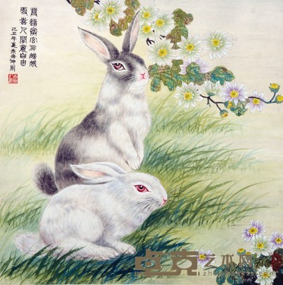 朱秀坤 兔 65×65cm 约3.8 平尺