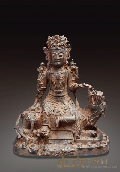 明代 骑吼观音 高:34cm