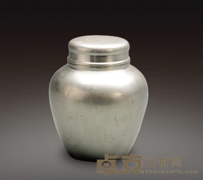 20世纪初 锡制小茶叶罐 高：9.5cm