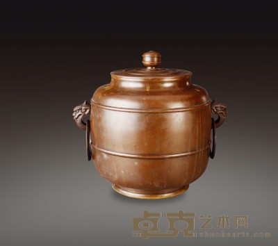20世纪初 铁茶罐 高：16cm　直径：25cm