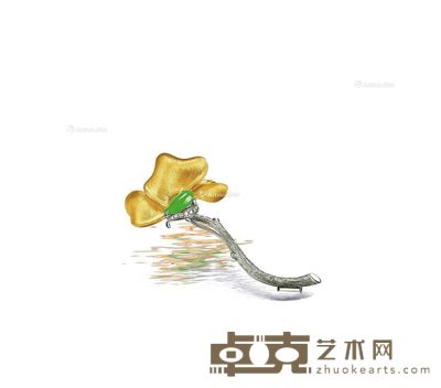 翡翠18K金胸针—“花颂” --