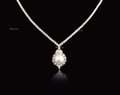 12.1毫米南洋珍珠钻石项链－“维纳斯的眼泪”