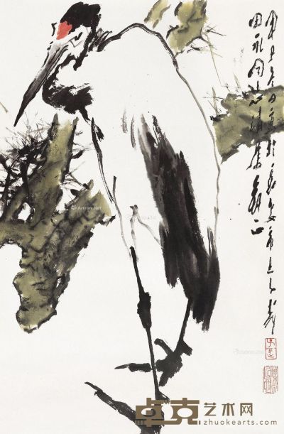 王子武 鹤 71×46cm