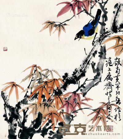 黄幻吾 花鸟 55×49cm
