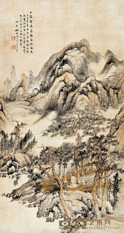 姚钟葆 山深云意图 148×80cm
