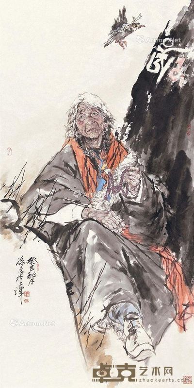 徐展 藏民 136×69cm