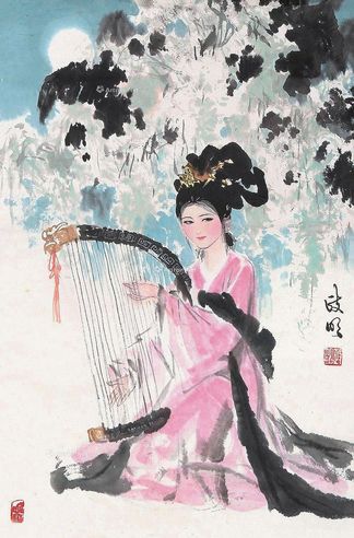 陈政明 仕女图