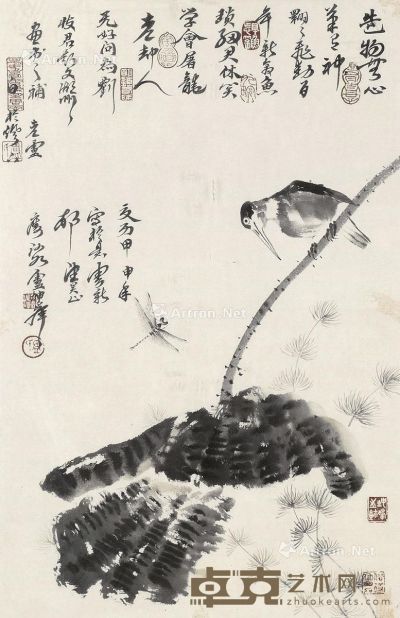 卢坤峰 花鸟 65×42cm