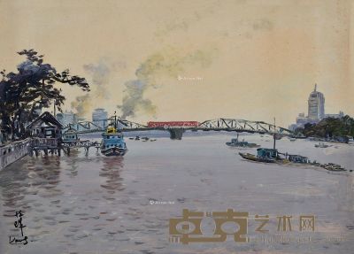 王恤珠 海珠桥 36.5×51.5cm