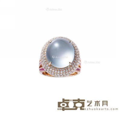 天然玻璃种翡翠配钻石、红宝石戒指 --