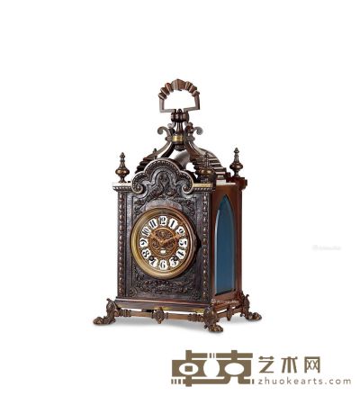 1880年 法国 青铜提手台钟 48.5×27×22.5cm
