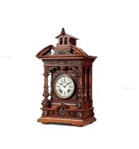 1900年 法国 胡桃木镶铜饰座钟