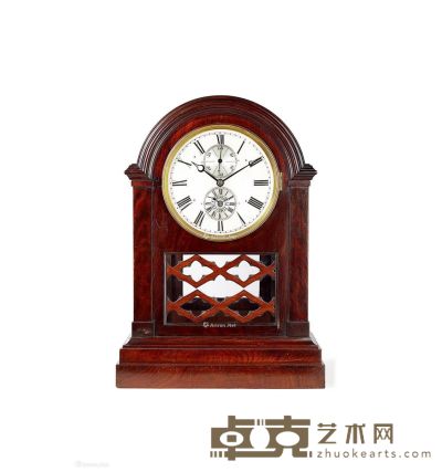 1870年 英国 维多利亚双地时间台钟 62×44×27cm