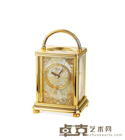现代 精工镶珍珠贝母施华洛世奇水晶高精密8天机械时钟 15.6×9.4×8.1cm