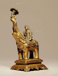 15世纪 铜骑象菩萨