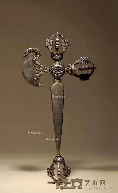 19世纪 银十字钺 长30cm