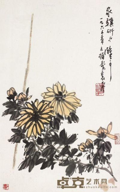 潘天寿 菊花 57×35.5cm