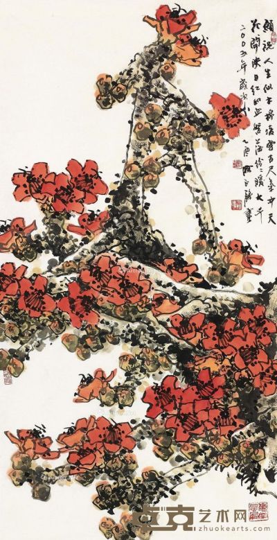 陈永锵 红棉树 139×68cm