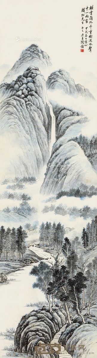 陶冷月 高山流水 144×39.5cm