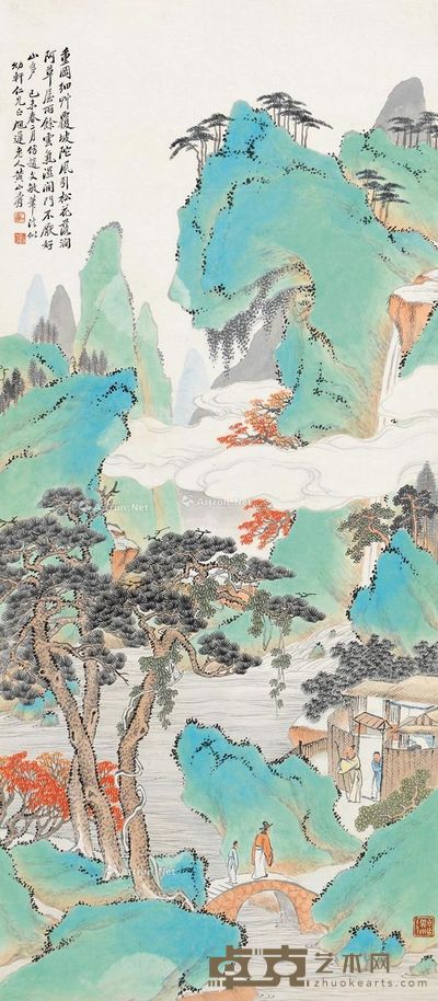 黄山寿 青山访客 101×44cm