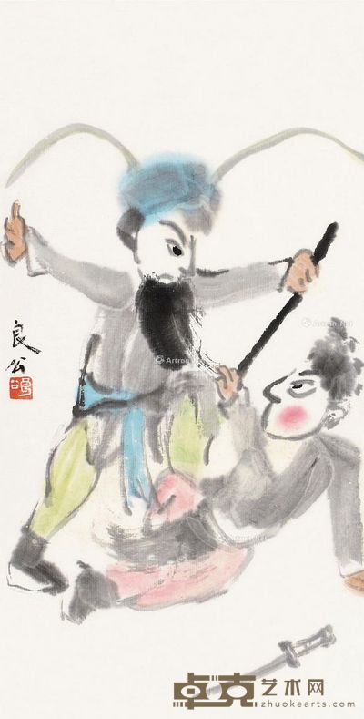 关良 水浒故事 33×16.5cm