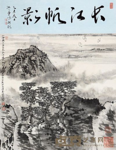 江宏 长江帆影 68.5×68cm