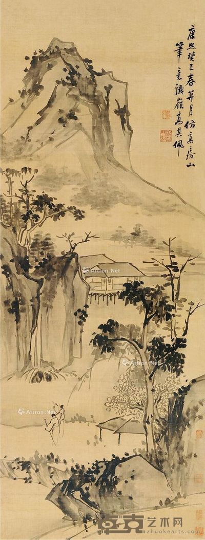 高其佩 春深图 135×51cm