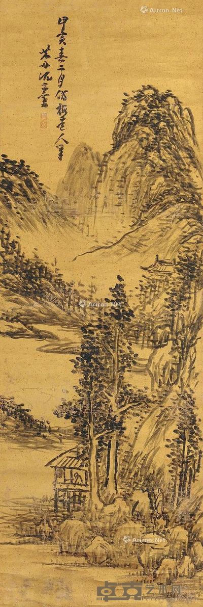 沈宗骞 米家烟云 83.5×28.5cm