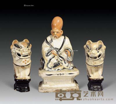 明 磁州窑双狮 寿星像 （一组） 尺寸不一