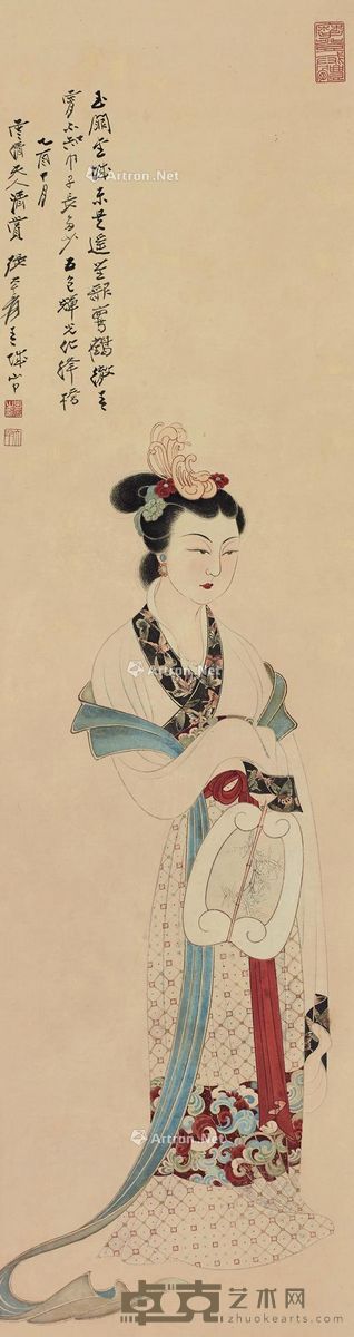 张大千 玉阙仙女 114×30cm