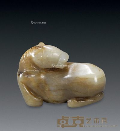 明 糖色白玉马 4.4×1.5×3.2cm