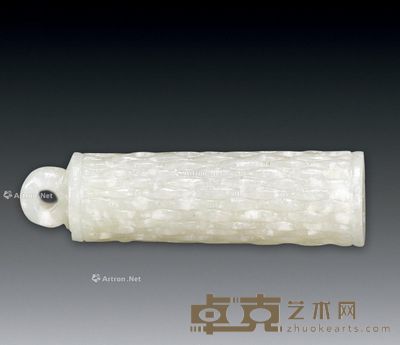 清 白玉翎管 6cm