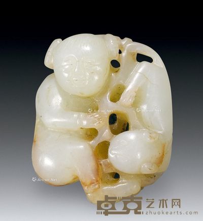 清 欢喜童子 4.6×3.8×1.8cm