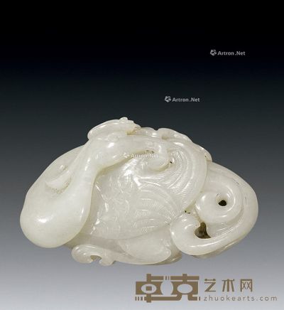 民国 凤衔灵芝 8×5.5×2.5cm