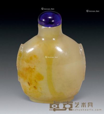 清 玛瑙铺首鼻烟壶 高7.7cm