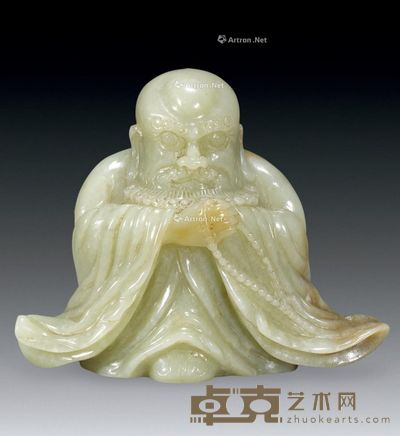 民国 青玉达摩 12×10×6cm