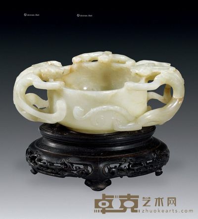 明 白玉三龙杯 13×高4.7cm