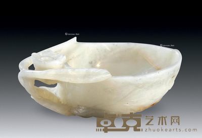 明 和田白玉桃型杯 10×6.6×3.3cm