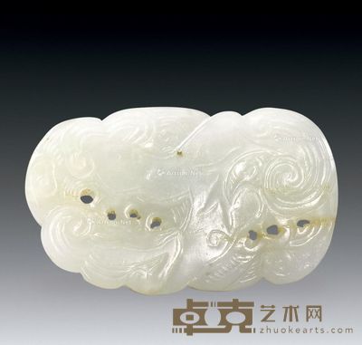清 和田七星夔龙珮 5.4×3.2×0.65cm