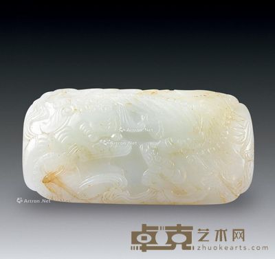 清 和田玉双狮腰扣 9.6×5.2×1.4cm