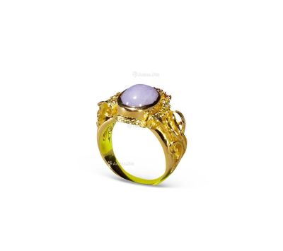 紫翡翠镶彩色宝石戒指