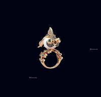 18k玫瑰金鱼型珍珠戒指