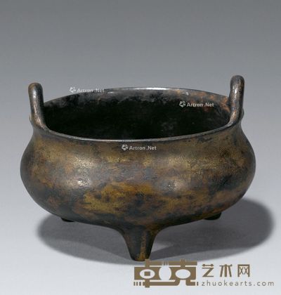 清 “大明宣德年制”款冲耳铜炉 口径9cm；高6.7cm