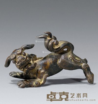 清 铜狮子镇纸 3×6×2cm