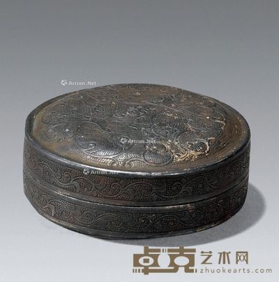 清早期 錾刻缠枝花鸟银质香道盒 口径5.3cm;高2cm