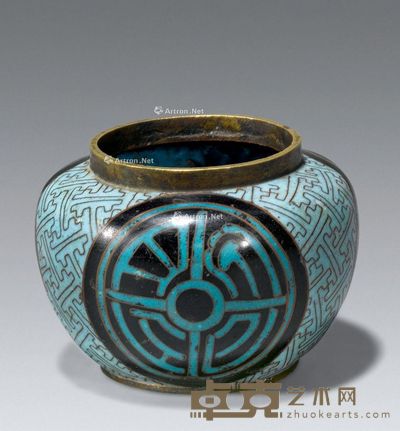 清 铜胎掐丝珐琅水盂 口径4.5cm;高5cm